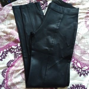 Waxed-coated- wet look legging - Navy- Zara
